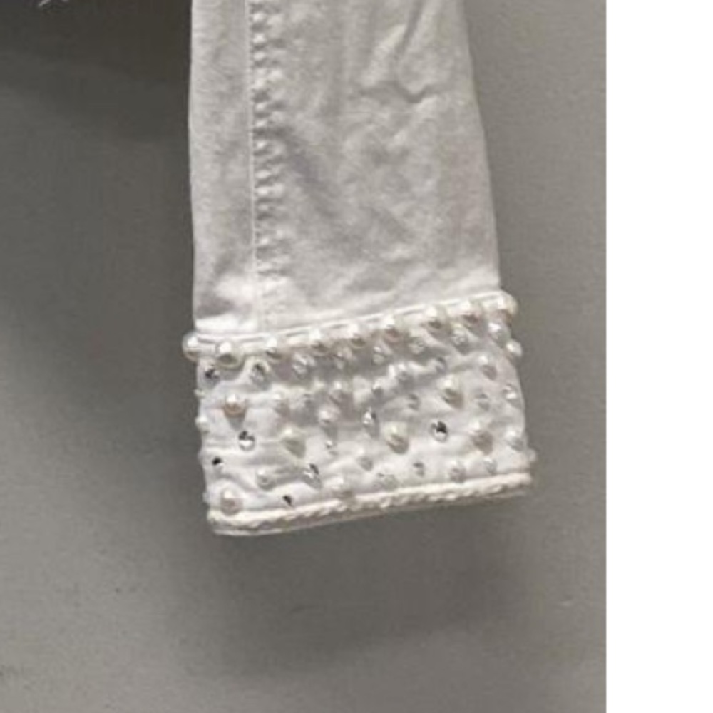 "Boot Barn Double D Ranch Hitched Bridal Jacket rhinestone pearls embroidery M - Picture 13 of 14
